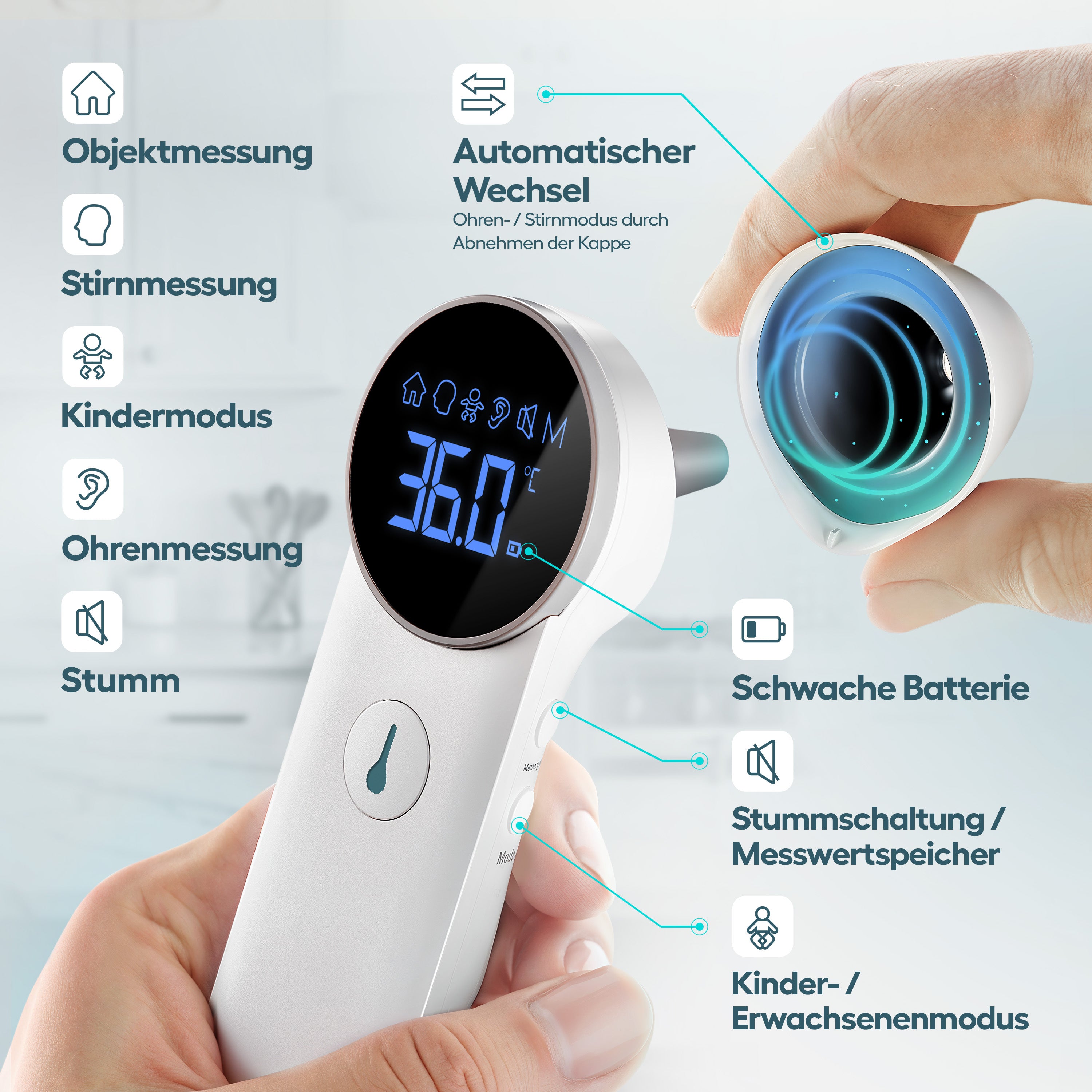 3 in 1 Infrarot Fieberthermometer