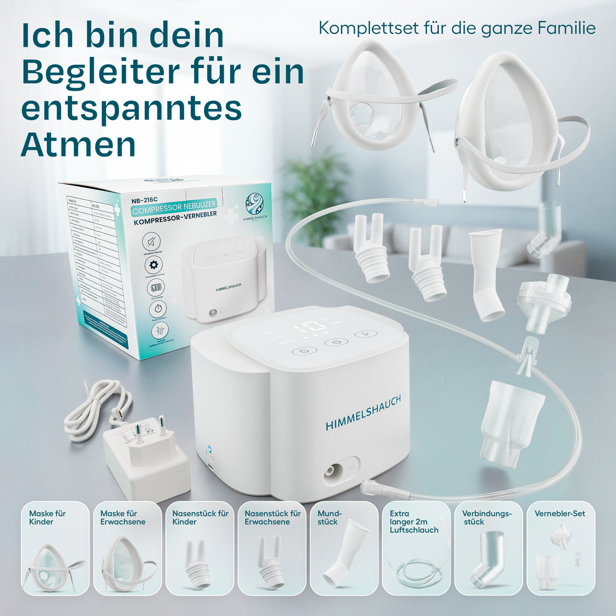 Kompressor-Inhalator NB-216C – Komplettset