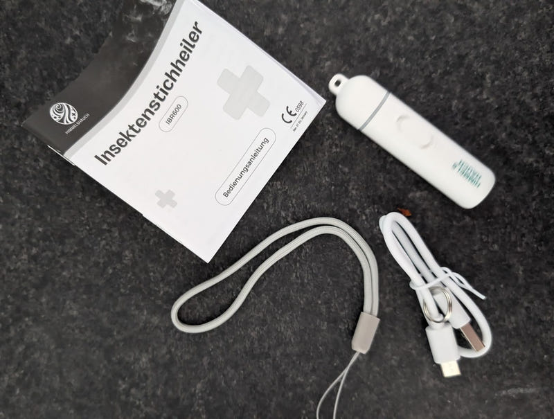 HIMMELSHAUCH Insektenstichheiler mit Schlaufe, USB-Kabel und Unterlagen
