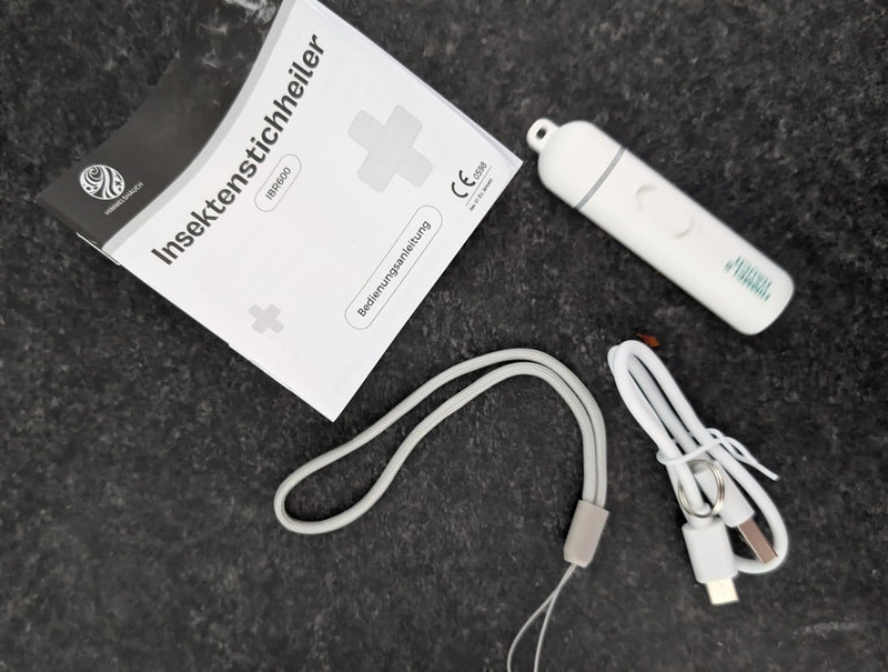HIMMELSHAUCH Insektenstichheiler mit Schlaufe, USB-Kabel und Unterlagen