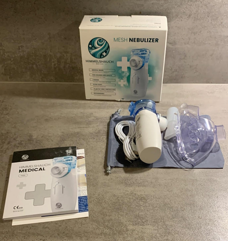 HIMMELSHAUCH Inhalationsgerät mit Verpackung, Anleitung und Zubehör